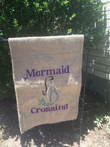 Mermaid Crossing Garden Flag