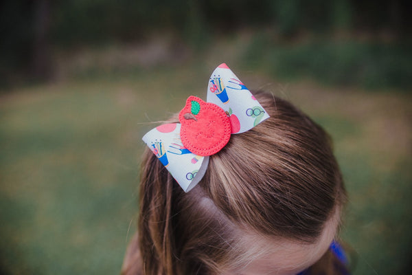 Back to school Leather Bow