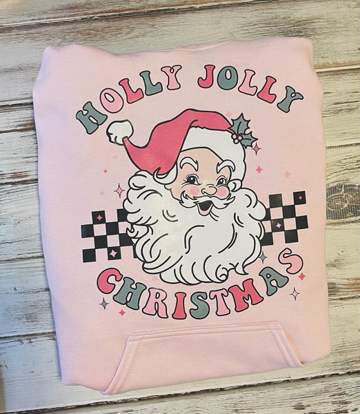 Holly Jolly Christmas Santa Hoodie, Sweatshirt or T-shirt
