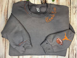 Hand Distressed Custom Longhorns Sweatshirt