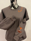 Hand Distressed Custom Longhorns Sweatshirt