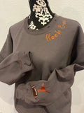 Hand Distressed Custom Longhorns Sweatshirt