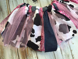 Pink cowgirl fabric tutu
