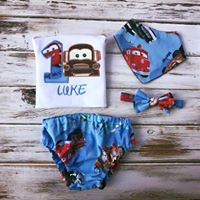 4 piece Cars Smash Cake Outfit