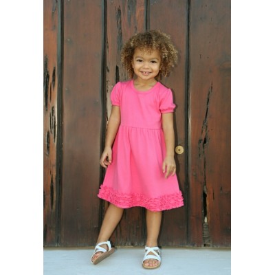 Girls Pink Ruffle Short Sleeve Dress Size 3T