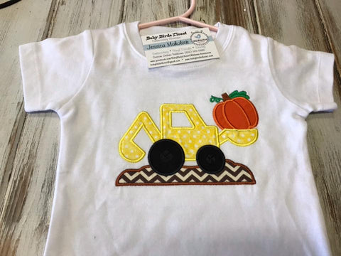 Boys Short Sleeve Pumpkin Digger Shirt Size 12 Months SALE
