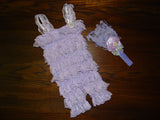Lace Romper with Matching Headband 0-6 months