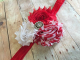 Red and White Headband