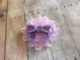 Pink Shabby Flower hair clip