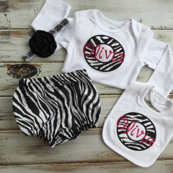 Zebra Print Monogrammed Outfit