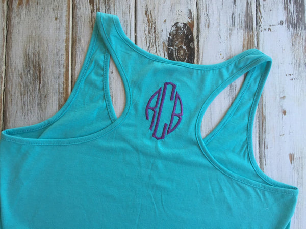 Woman's Monogrammed Racer Back Tank Top