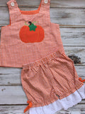 Orange Gingham Pumpkin Outfit