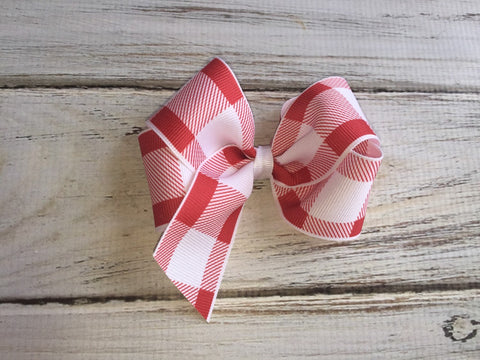 Red gingham boutique bow