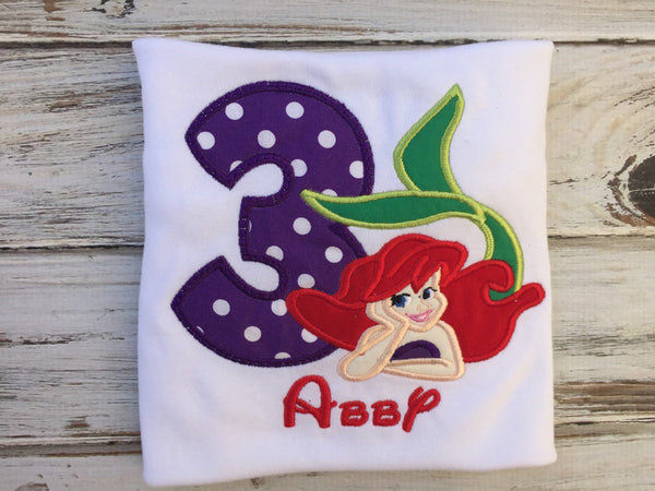 Mermaid 3rd birthday shirt