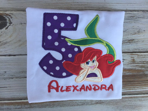 Mermaid 5th birthday shirt