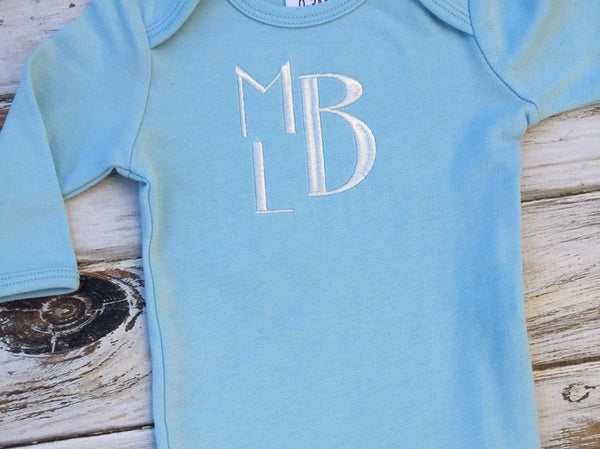 Blue Monogrammed gown