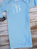 Blue Monogrammed gown