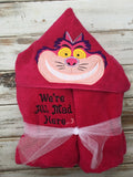 Cheshire cat hooded towel