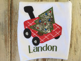 Red Wagon and Christmas Tree Shirt or Onesie