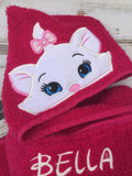 Kitty Custom Embroidered Hooded Towel