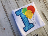 1st birthday onesie or shirt with balloons