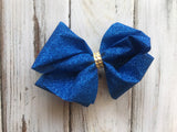 Large Blue Glitter Bow