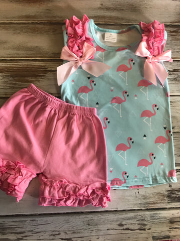 Flamingo shorts set