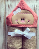 Gingerbread girl hooded towel