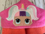 LOL Doll hooded towel Unicorn LOL