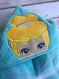 Cinderella hooded towel, princess towel, custom towel