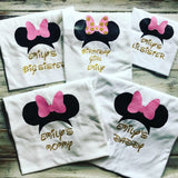 Minnie Mouse birthday family shirts