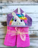 Unicorn 3D Horn Hooded Towel