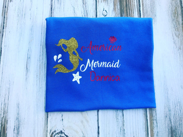 4th Of July American Mermaid Shirt or bodysuit