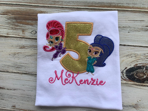 Shimmer and Shine birthday shirt