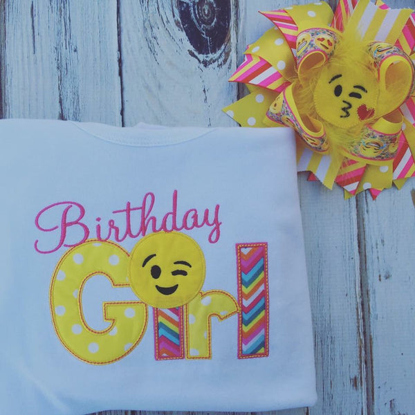 Birthday girl emoji shirt