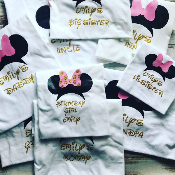 Minnie Mouse birthday family shirts
