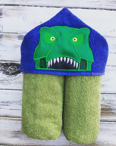 Dinosaur T Rex Hooded Towel