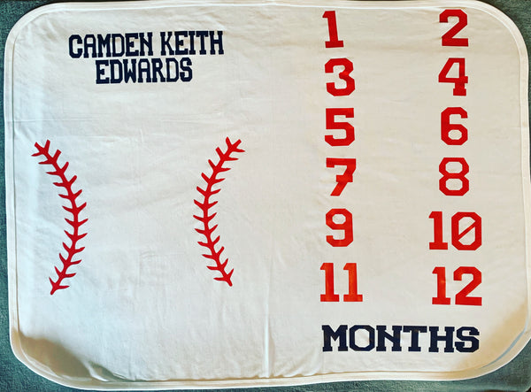 Baseball Milestone Blanket