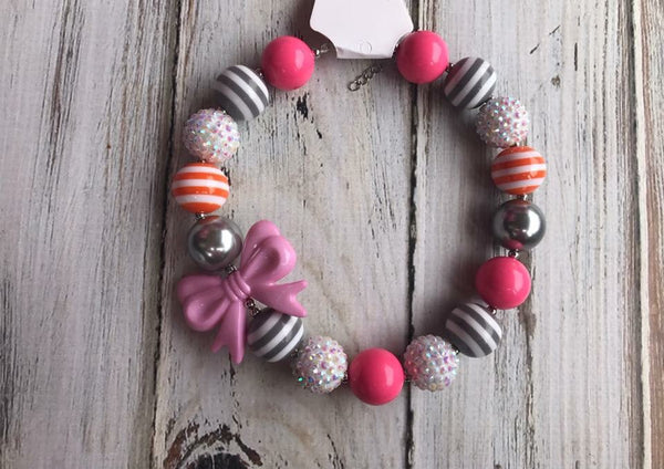 Chunky bead necklace, girls necklace