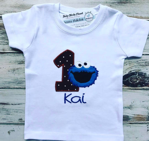 Cookie Monster 1st Birthday Shirt