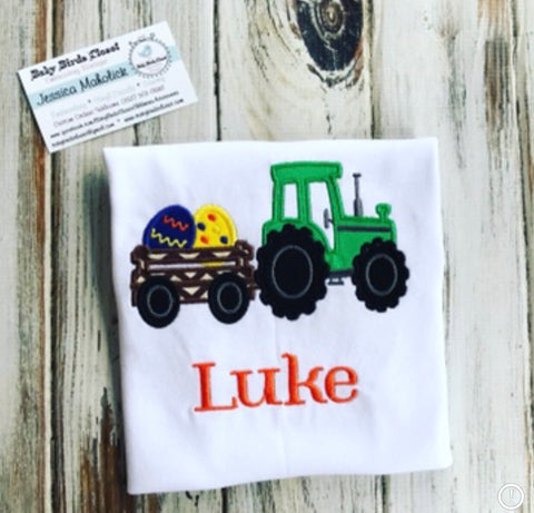Boys Easter egg tractor shirt