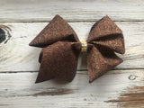 Large Brown Glitter Bow