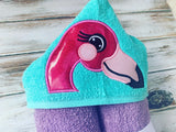 Flamingo hooded towel