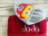 Girl Firefighter Hooded Towel