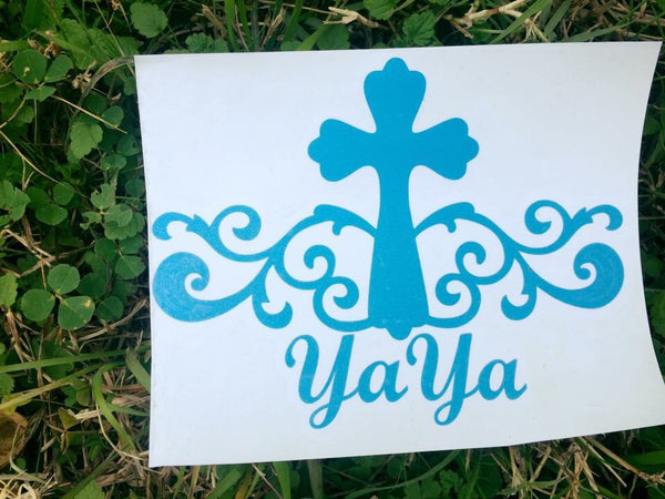 Cross vinyl decal