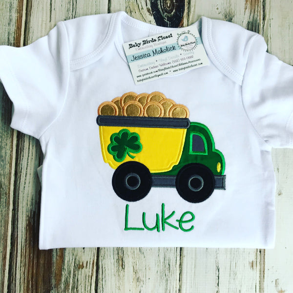 St. Patricks Day Dump Truck Shirt or bodysuit