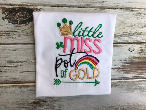 Little Miss Pot Of Gold Shirt or onesie