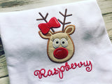 Christmas Girls Reindeer Rudolph shirt or bodysuit
