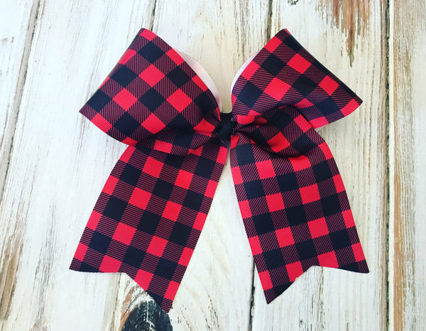 Buffalo Plaid Cheer bow