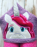 Unicorn 3D Horn Hooded Towel